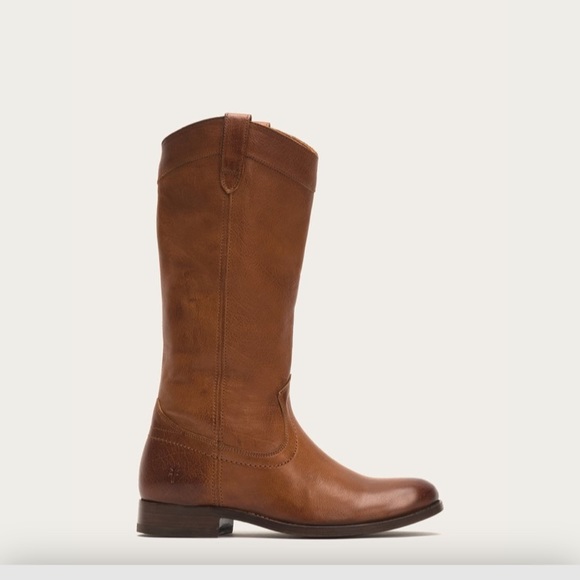 Frye Melissa Pull On Leather Boots Cognac 6.5 - Picture 2 of 8